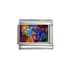 Beauty Stained Glass Castle Building Italian Charm (9mm) by Cowasu