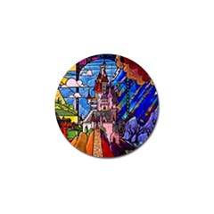 Beauty Stained Glass Castle Building Golf Ball Marker (4 Pack) by Cowasu