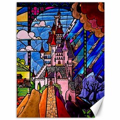 Beauty Stained Glass Castle Building Canvas 36  X 48  by Cowasu