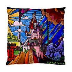 Beauty Stained Glass Castle Building Standard Cushion Case (one Side) by Cowasu
