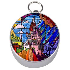 Beauty Stained Glass Castle Building Silver Compasses by Cowasu