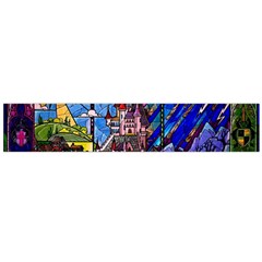 Beauty Stained Glass Castle Building Large Premium Plush Fleece Scarf  by Cowasu