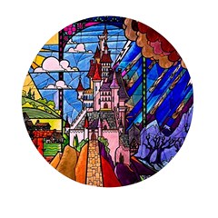 Beauty Stained Glass Castle Building Mini Round Pill Box by Cowasu