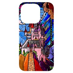 Beauty Stained Glass Castle Building Iphone 14 Pro Black Uv Print Case by Cowasu
