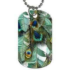 Peacock Feathers Feather Blue Green Dog Tag (two Sides)