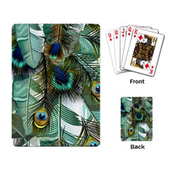 Peacock Feathers Feather Blue Green Playing Cards Single Design (rectangle)