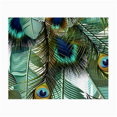 Peacock Feathers Feather Blue Green Small Glasses Cloth (2 Sides)