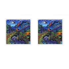 Psychedelic Landscape Cufflinks (square)