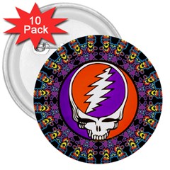 Gratefuldead Grateful Dead Pattern 3  Buttons (10 Pack)  by Cowasu