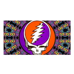 Gratefuldead Grateful Dead Pattern Satin Shawl 45  X 80  by Cowasu