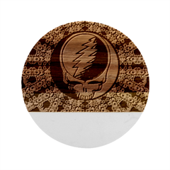 Gratefuldead Grateful Dead Pattern Marble Wood Coaster (round) by Cowasu