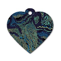 Dark Psychedelic Dog Tag Heart (two Sides)