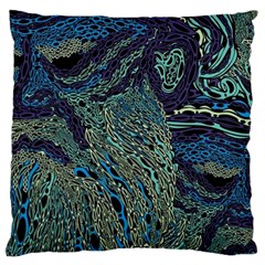 Dark Psychedelic Large Cushion Case (two Sides) by Cowasu