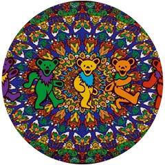 Grateful Dead Pattern Uv Print Round Tile Coaster by Cowasu