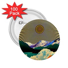 Surreal Art Psychadelic Mountain 2 25  Buttons (100 Pack) 