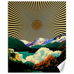 Surreal Art Psychadelic Mountain Canvas 11  X 14 
