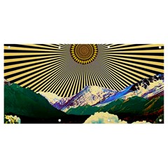 Surreal Art Psychadelic Mountain Banner And Sign 8  X 4  by Cowasu