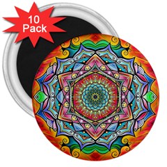 Mandalas Psychedelic 3  Magnets (10 Pack) 