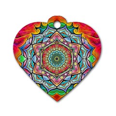 Mandalas Psychedelic Dog Tag Heart (one Side)