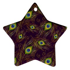 Peacock Feathers Pattern Ornament (star)