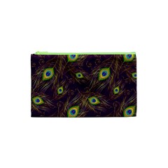 Peacock Feathers Pattern Cosmetic Bag (xs) by Cowasu