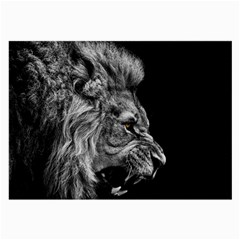 Angry Lion Black And White Large Glasses Cloth