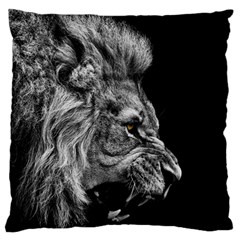 Angry Lion Black And White Large Cushion Case (two Sides) by Cowasu