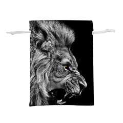 Angry Lion Black And White Lightweight Drawstring Pouch (m) by Cowasu