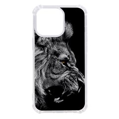 Angry Lion Black And White Iphone 13 Pro Tpu Uv Print Case by Cowasu