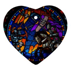 The Game Monster Stained Glass Heart Ornament (two Sides)