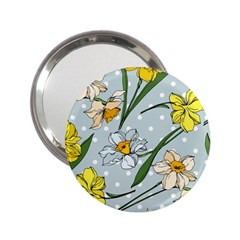 Narcissus Floral Botanical Flowers 2 25  Handbag Mirrors