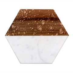 Stained Glass Crystal Art Marble Wood Coaster (hexagon)  by Cowasu