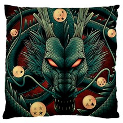 Dragon Art Large Cushion Case (two Sides) by Cowasu