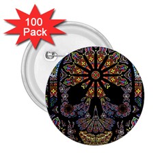 Skull Death Mosaic Artwork Stained Glass 2 25  Buttons (100 Pack) 