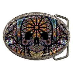 Skull Death Mosaic Artwork Stained Glass Belt Buckles