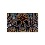 Skull Death Mosaic Artwork Stained Glass Magnet (Name Card) Front