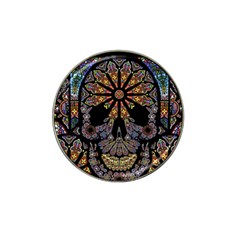 Skull Death Mosaic Artwork Stained Glass Hat Clip Ball Marker (10 Pack)