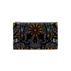 Skull Death Mosaic Artwork Stained Glass Cosmetic Bag (small) by Cowasu