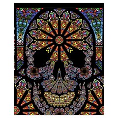 Skull Death Mosaic Artwork Stained Glass Drawstring Bag (small) by Cowasu