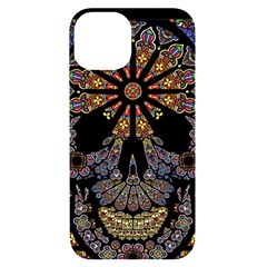 Skull Death Mosaic Artwork Stained Glass Iphone 14 Black Uv Print Case by Cowasu