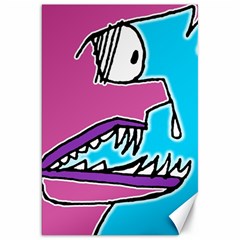 Funny Monster With Surprise Expression Drawing Canvas 20  X 30  by dflcprintsclothing