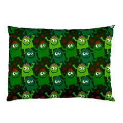 Green Monster Cartoon Seamless Tile Abstract Pillow Case