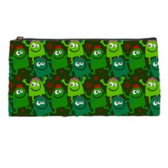 Green Monster Cartoon Seamless Tile Abstract Pencil Case