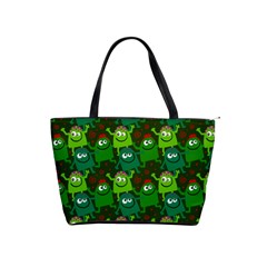 Green Monster Cartoon Seamless Tile Abstract Classic Shoulder Handbag