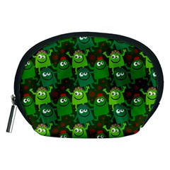 Green Monster Cartoon Seamless Tile Abstract Accessory Pouch (medium)