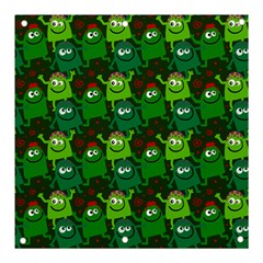 Green Monster Cartoon Seamless Tile Abstract Banner And Sign 3  X 3  by Bangk1t