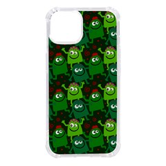 Green Monster Cartoon Seamless Tile Abstract Iphone 14 Tpu Uv Print Case