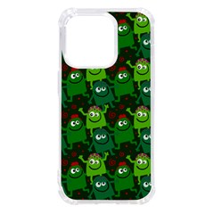 Green Monster Cartoon Seamless Tile Abstract Iphone 14 Pro Tpu Uv Print Case