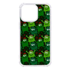 Green Monster Cartoon Seamless Tile Abstract iPhone 13 Pro TPU UV Print Case