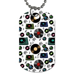 Records Vinyl Seamless Background Dog Tag (two Sides)